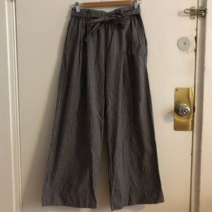 Kowtow Wide Leg Cotton Striped Pants